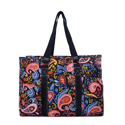 15" Paisley Whirl Zippered Caddy Organizer Tote Bag