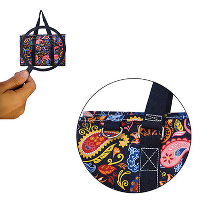 15" Paisley Whirl Zippered Caddy Organizer Tote Bag