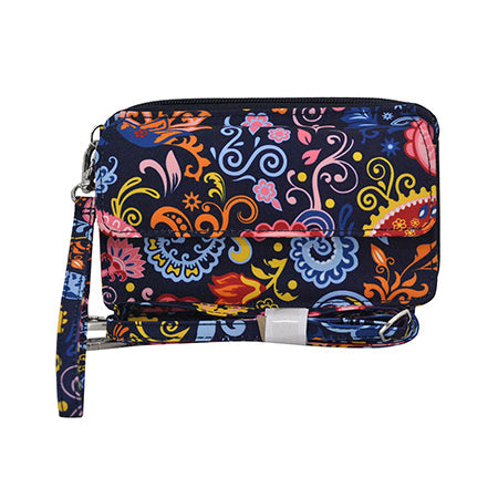 Paisley Whirl Canvas All in One Wallet