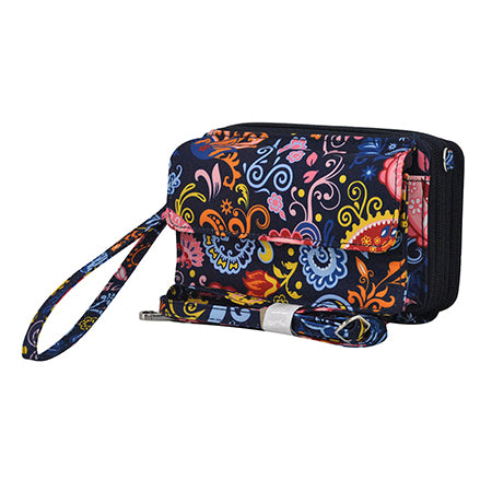 Paisley Whirl Canvas All in One Wallet