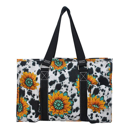 15" Sunflower Farm Zippered Caddy Organizer Tote Bag