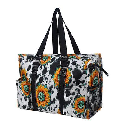 15" Sunflower Farm Zippered Caddy Organizer Tote Bag