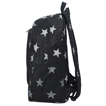 Black Glitter Super Star Canvas Backpack