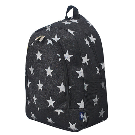 Black Glitter Super Star Canvas Backpack