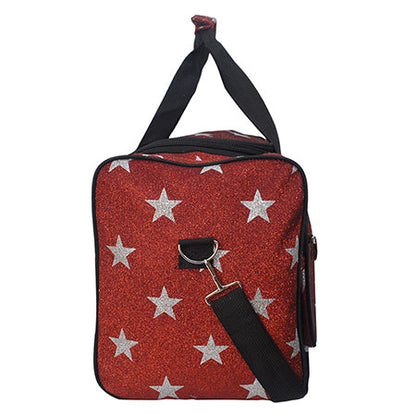 Red Glitter Super Star Canvas Carry on 20" Duffle Bag