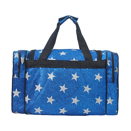 Royal Blue Glitter Super Star Canvas 20" Duffle Bag