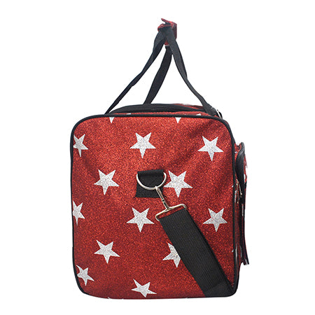 Red Glitter Super Star Canvas 23" Duffle Bag