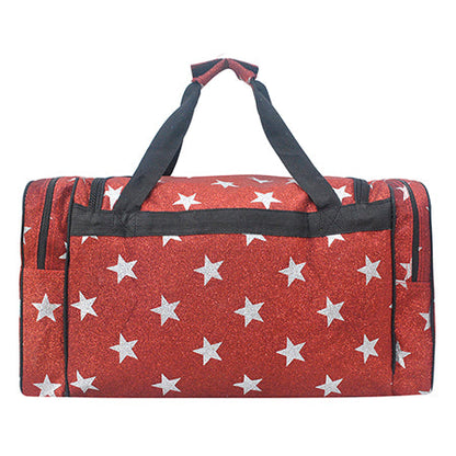 Red Glitter Super Star Canvas 23" Duffle Bag