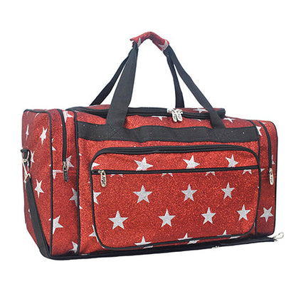 Red Glitter Super Star Canvas 23" Duffle Bag