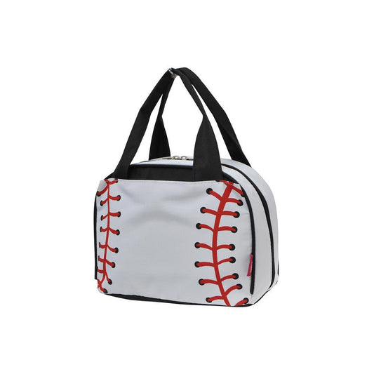 Baseball White Insulated Lunch Bag