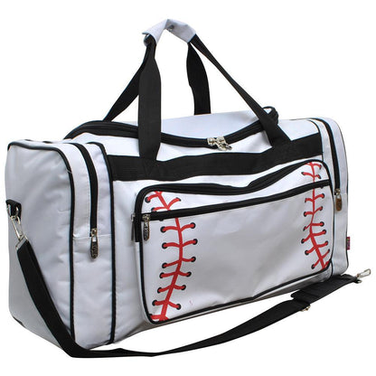 Baseball White Canvas 23" Duffle Bag