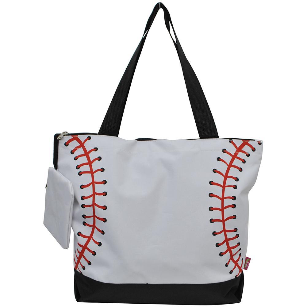 Baseball White Canvas Tote Bag