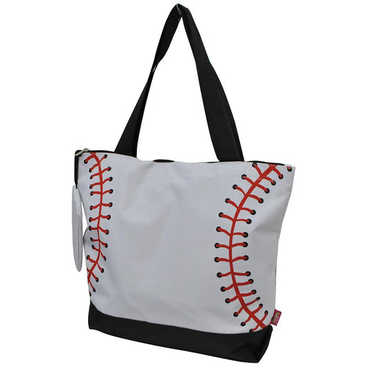 Baseball White Canvas Tote Bag