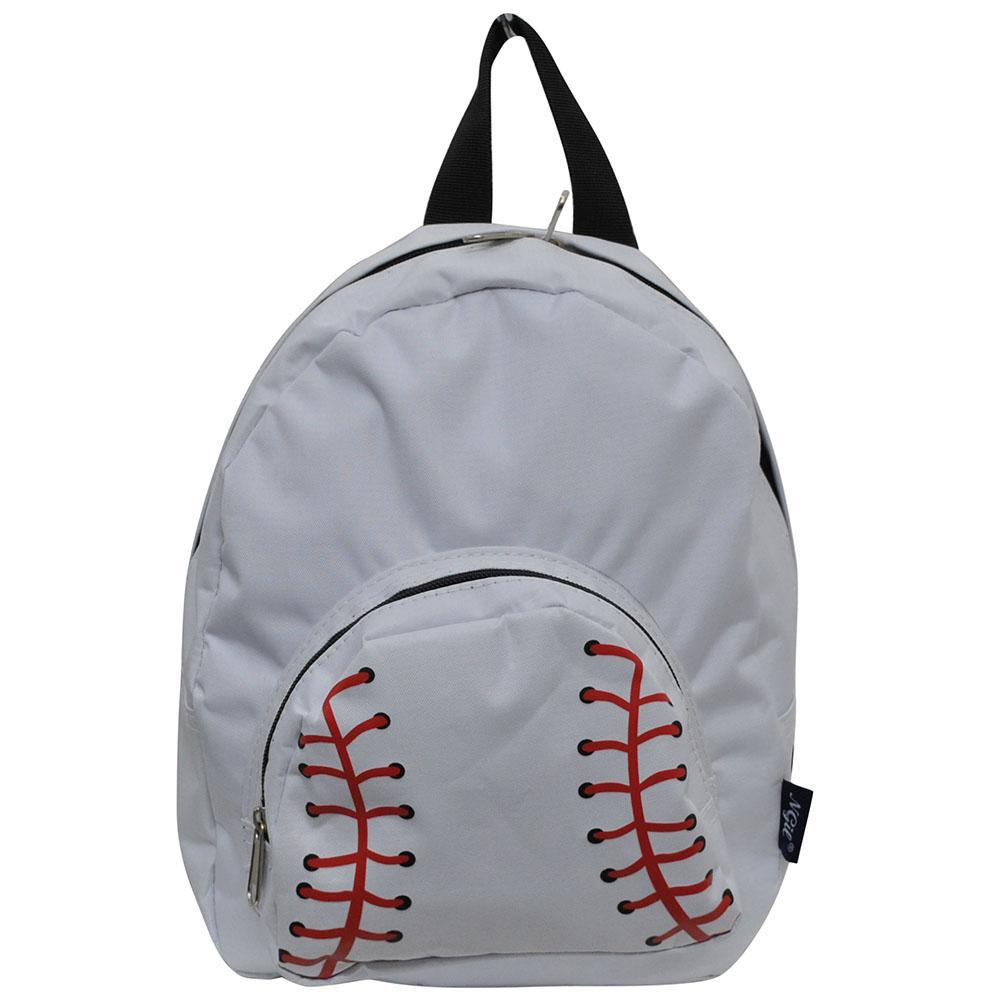 Baseball White Canvas Mini Backpack