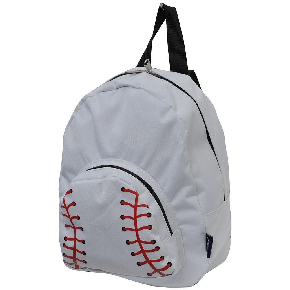 Baseball White Canvas Mini Backpack