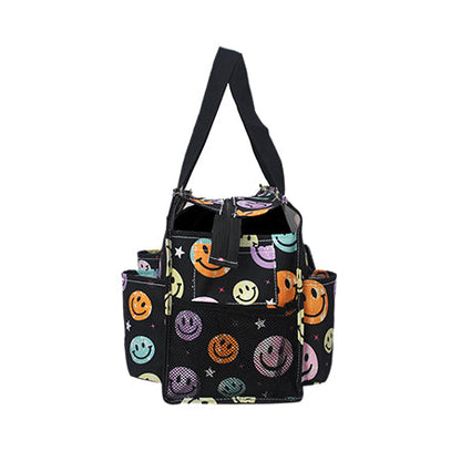 15" Smiley Faces Zippered Caddy Organizer Tote Bag