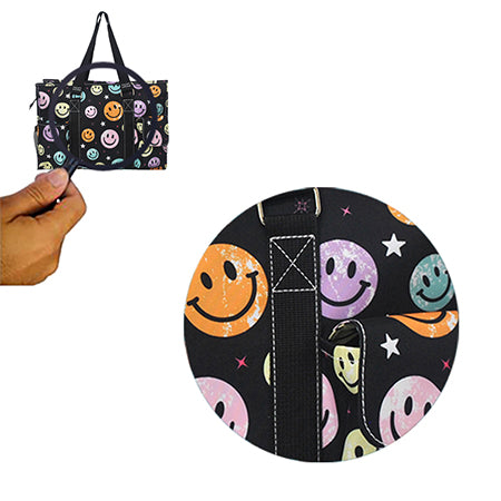 15" Smiley Faces Zippered Caddy Organizer Tote Bag