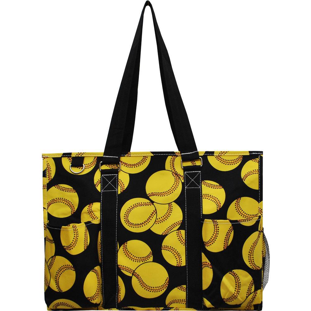 18" Softball Zippered Caddy Large Organizer Tote Bag