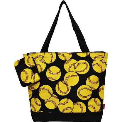 Softball Canvas Tote Bag