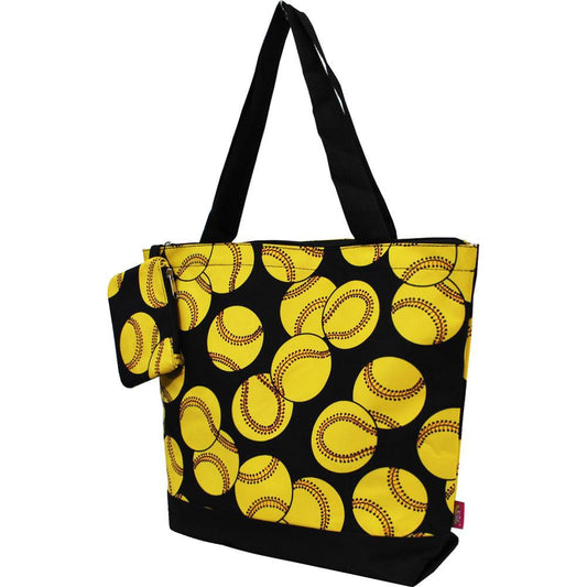 Softball Canvas Tote Bag