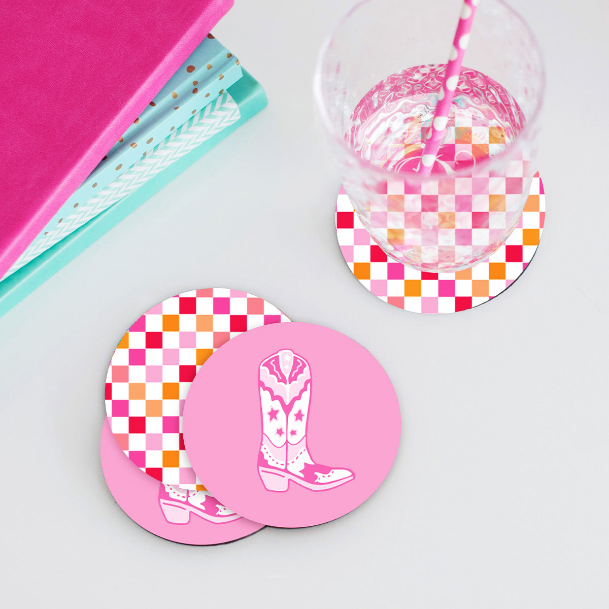 Preppy Check Coaster Set