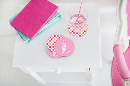 Preppy Check Coaster Set