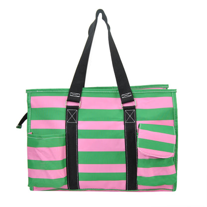 15" Pink Peppermint Zippered Caddy Organizer Tote Bag