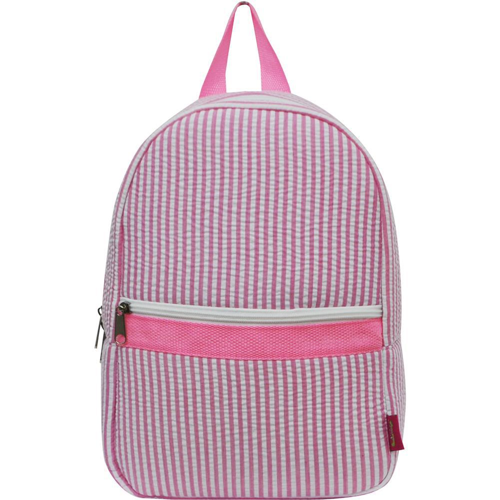 Seersucker Pink Small Backpack