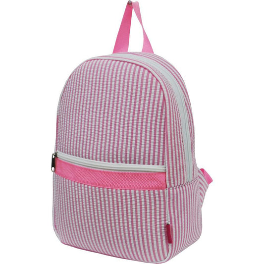 Seersucker Pink Small Backpack