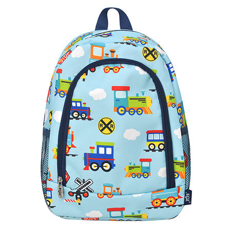 Train Print Medium Size Canvas Backpack