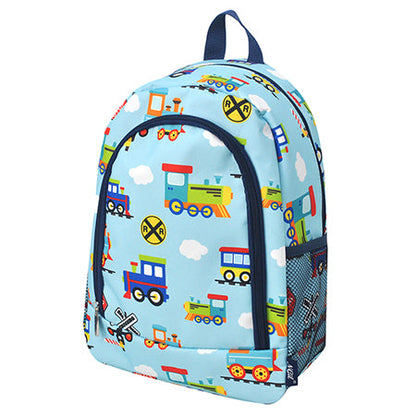 Train Print Medium Size Canvas Backpack