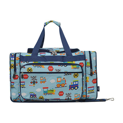 Train Print Canvas 20" Duffle Bag