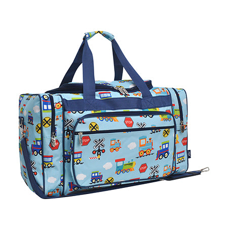 Train Print Canvas 20" Duffle Bag