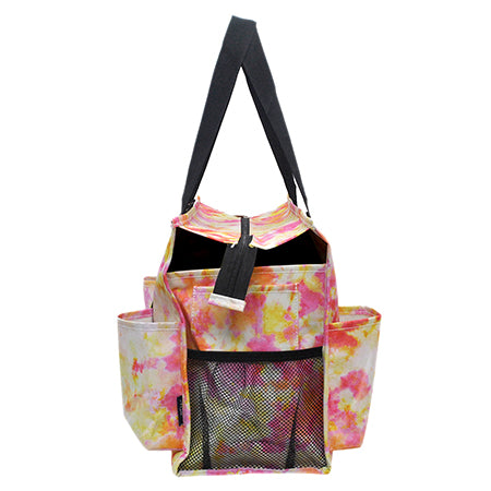 15" Tropical Tie Dye Zippered Caddy Organizer Tote Bag