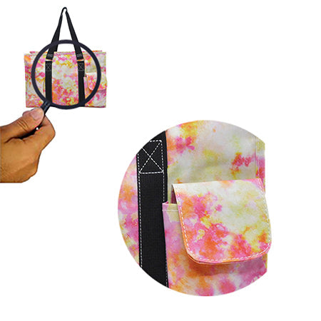 15" Tropical Tie Dye Zippered Caddy Organizer Tote Bag