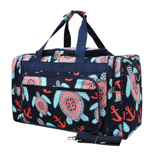 Ocean Sea Turtle Anchor Canvas 20" Duffle Bag