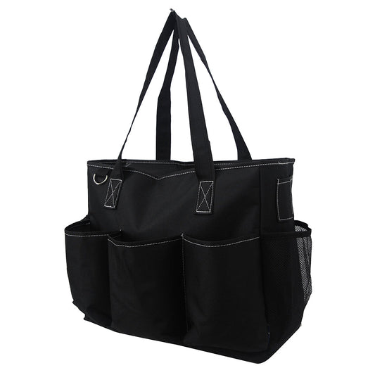 Solid Color Black Large Utility Caddy Tote