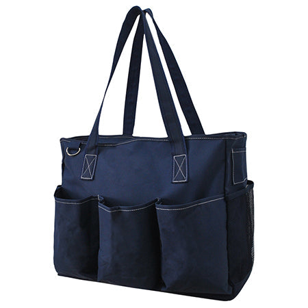 Solid Color Navy Large Utility Caddy Tote