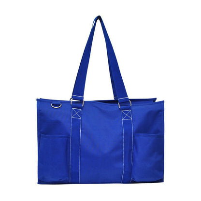 15" Solid Color Royal Zippered Caddy Organizer Tote Bag