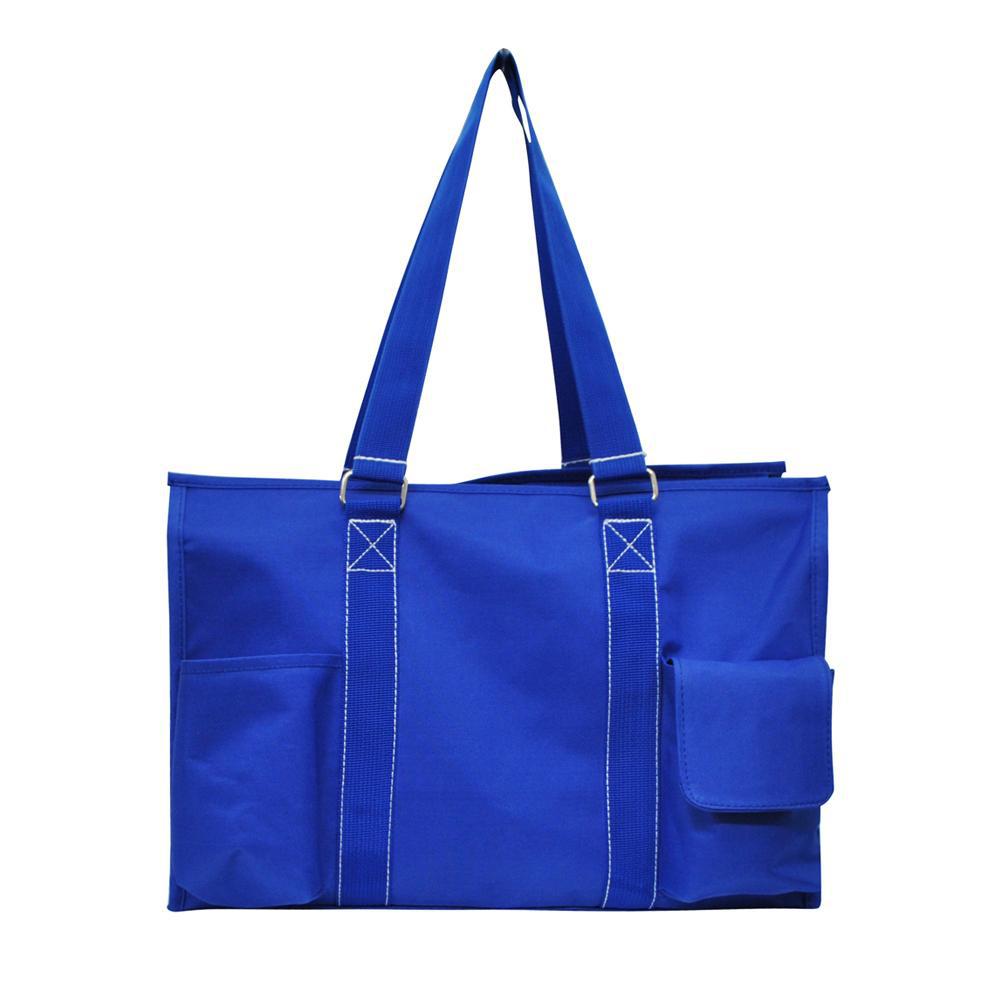 15" Solid Color Royal Zippered Caddy Organizer Tote Bag