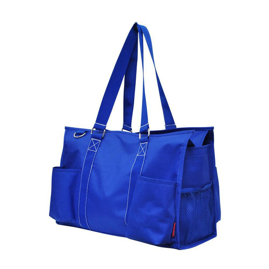 15" Solid Color Royal Zippered Caddy Organizer Tote Bag