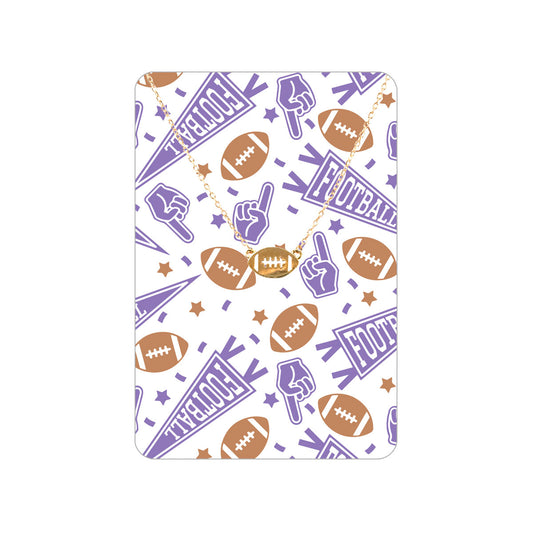 Lilac Football Fan Necklace & Keepsake Card