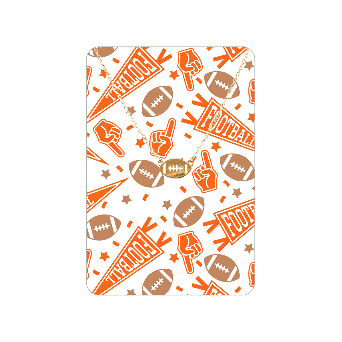 Orange Football Fan Necklace & Keepsake Card