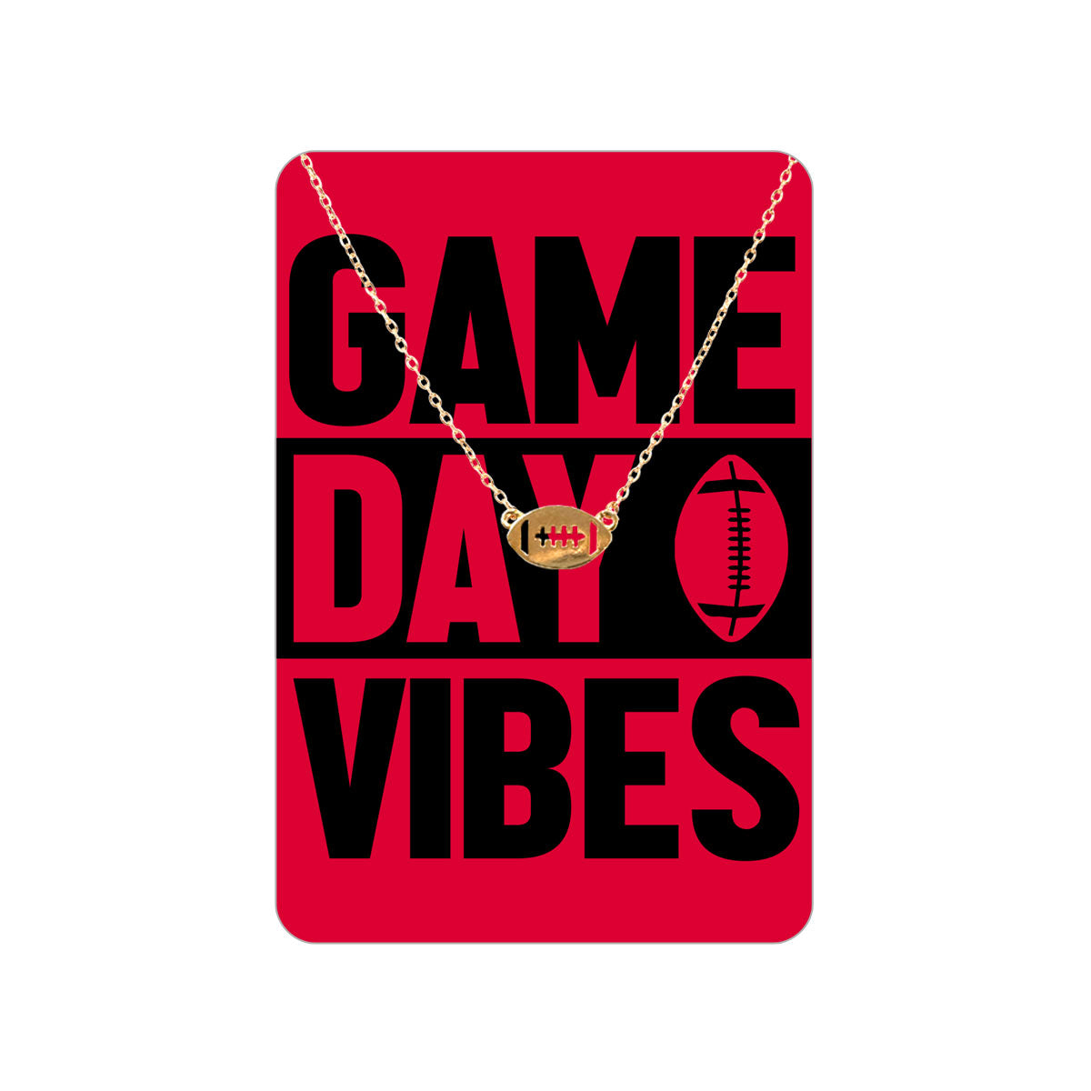 Red Game Day Vibes Necklace & Keepsake Card