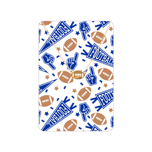 Royal Blue Football Fan Necklace & Keepsake Card