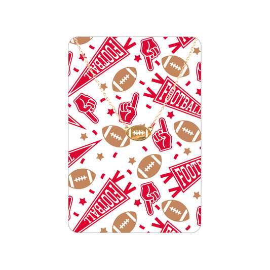 Red Football Fan Necklace & Keepsake Card