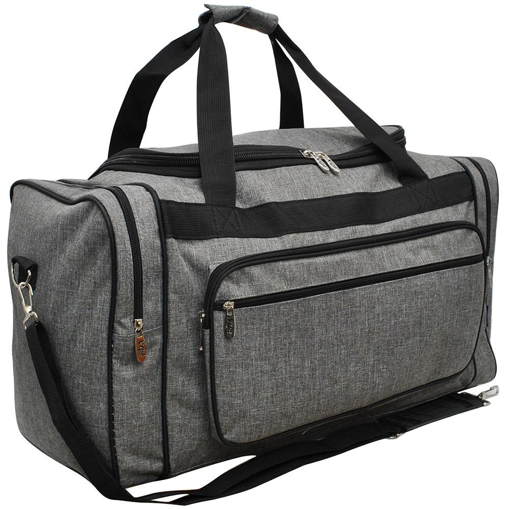 Crosshatch Gray Canvas 23''Duffle Bag