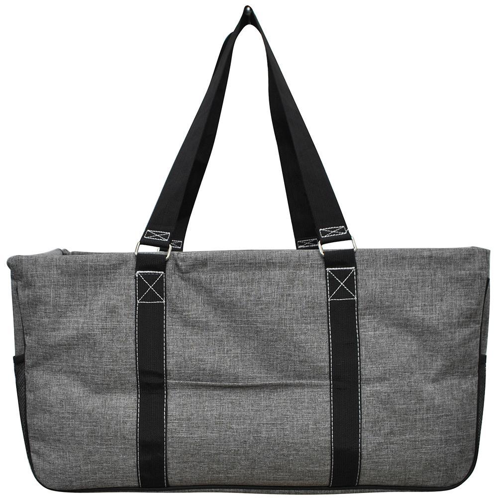 23" Crosshatch Gray Large Collapsible Utility Bag Storage Tote