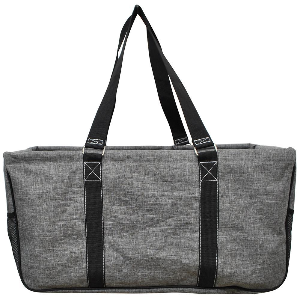 23" Crosshatch Gray Large Collapsible Utility Bag Storage Tote