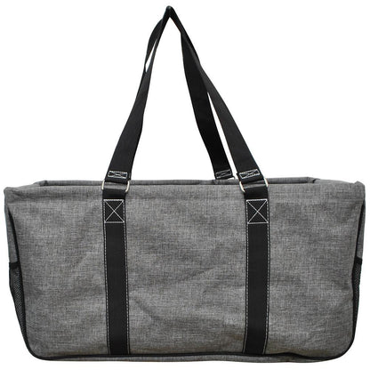 23" Crosshatch Gray Large Collapsible Utility Bag Storage Tote